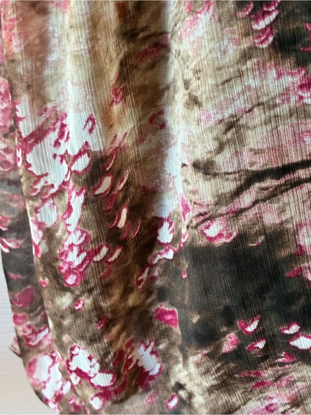 Apt. 9 Infinity Scarf Brown Floral Abstract Boho Burgundy Lightweight